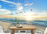 Birds Sandy Beach Removable Wall Mural,hywallart