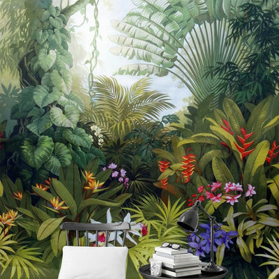 Mid Ages Garden Forest Removable Wall Mural,hywallart