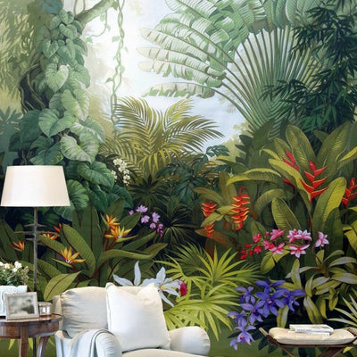 Mid Ages Garden Forest Removable Wall Mural,hywallart