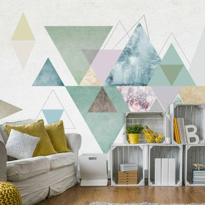 Geometric Pattern Removable Wall Mural,hywallart