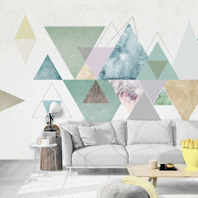 Geometric Pattern Removable Wall Mural,hywallart