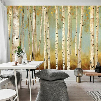 Birch Forest Removable Wall Mural,hywallart