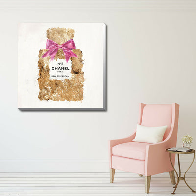 Gold Perfume Stretched Canvas Print,hywallart