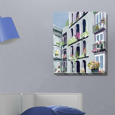 Village In Small Town Stretched Canvas Print,hywallart