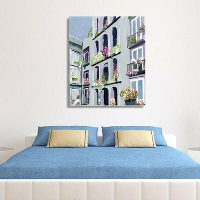 Village In Small Town Stretched Canvas Print,hywallart