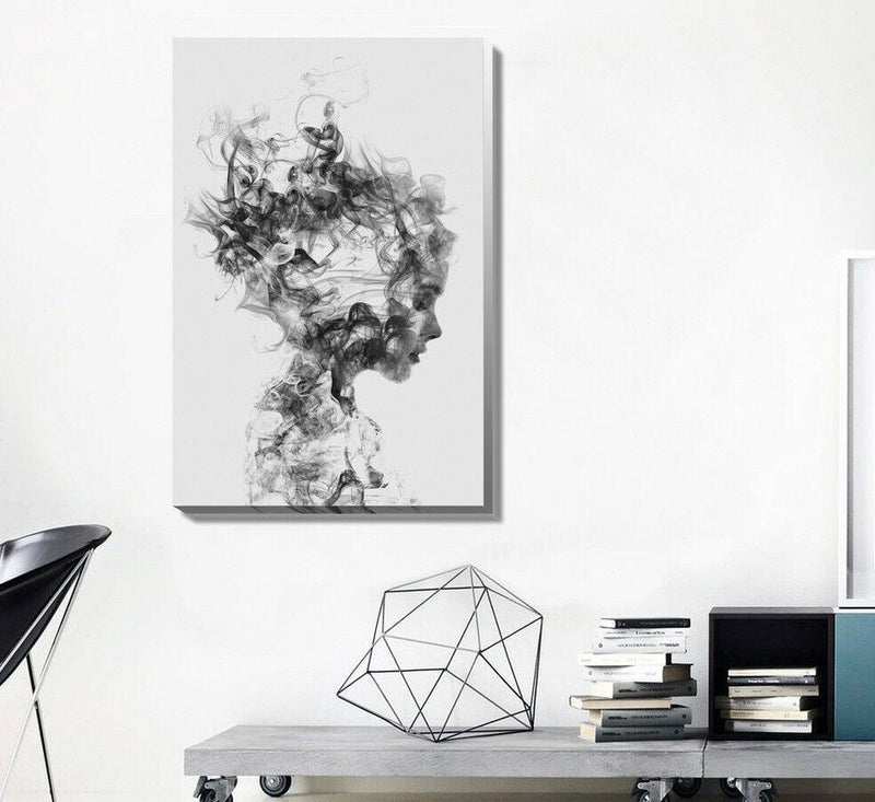 Black Gorgeous Stretched Canvas Print