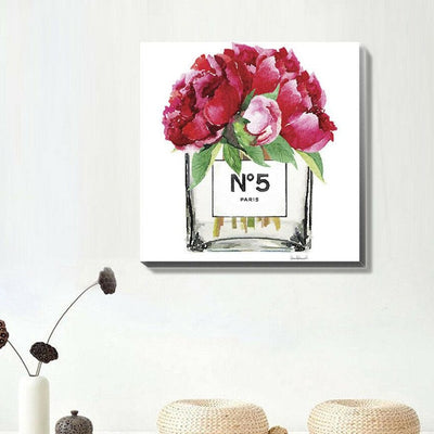Flower Perfume Fashion Stretched Canvas Print,hywallart