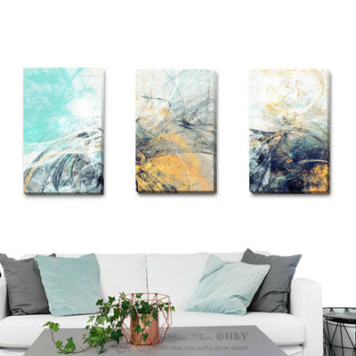 Set Of 3 Abstract Stretched Canvas Print Framed Wall Art Home Office Shop Decor,hywallart