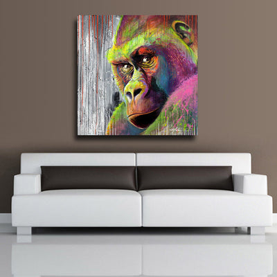 Gorilla Stretched Canvas Print,hywallart