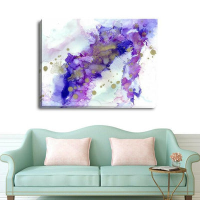 Purple Contemporary Stretched Canvas Print A334,hywallart