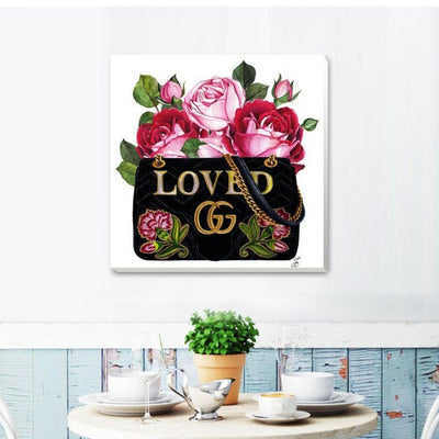 Flower Bag Fashion Stretched Canvas Print F100,hywallart