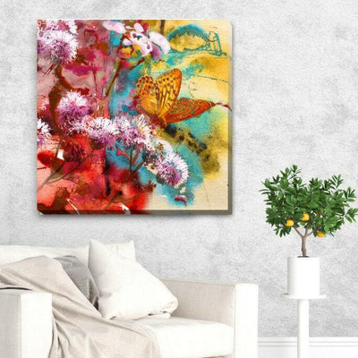 Butterfly Flower Stretched Canvas Print F75,hywallart