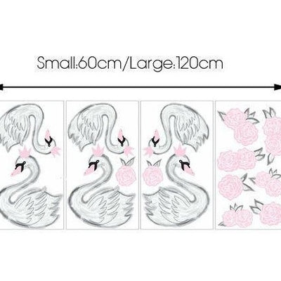 Pink Swan Wall Sticker,hywallart