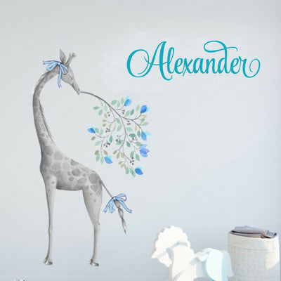 Custom Personalized Name Giraffe Boy Girl Wall Sticker Nursery Decor Decal Gift,hywallart
