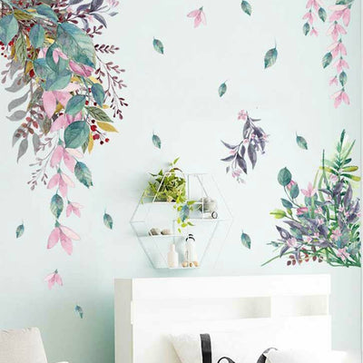 Summer Grass Branch Wall Stickers Kid Home Decor Art Mural,hywallart