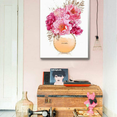 Peony Perfume Fashion Stretched Canvas Print F137,hywallart