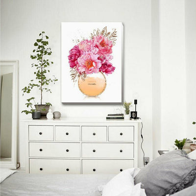 Peony Perfume Fashion Stretched Canvas Print F137,hywallart