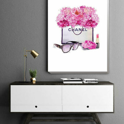 Flower Fashion Bag Stretched Canvas Print F142,hywallart