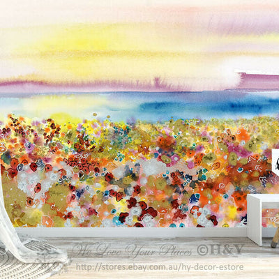 Blossom In Sunrise Flower Wall Mural B38,hywallart