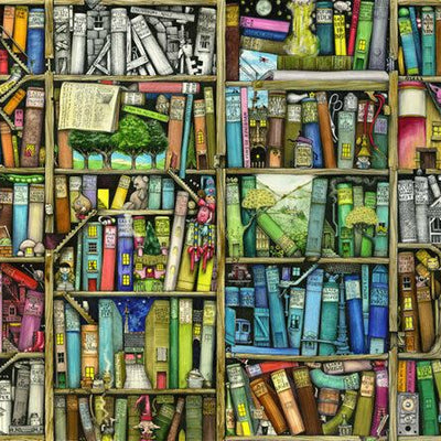 Bookshelf Wall Mural A16,hywallart