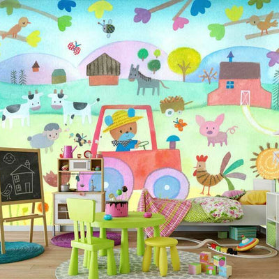 Farm Hand Drawn Wall Mural A21,hywallart