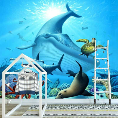 Ocean Life Aquarium Kids Wall Mural AM39,hywallart
