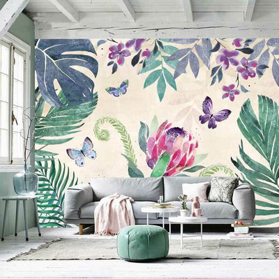 Tropical Leaves Wall Mural B64,hywallart