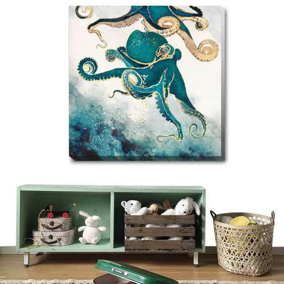 Octopus Ocean Life Stretched Canvas Print AM79,hywallart