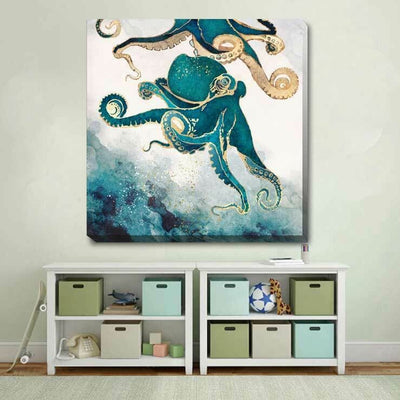 Octopus Ocean Life Stretched Canvas Print AM79,hywallart