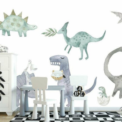 Watercolour Dinosaur Wall Sticker Boys Decal Nursery Decor,hywallart
