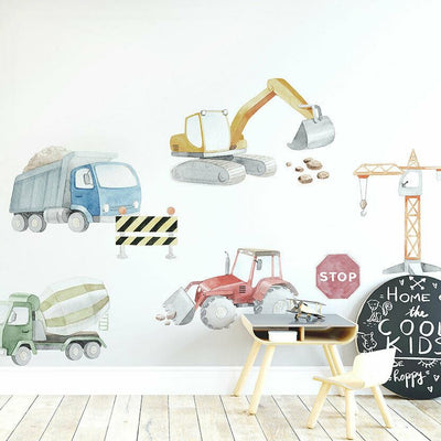 Construction Trucks Tractor Wall Decal,hywallart