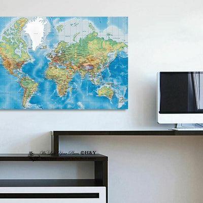 World Map Wall Stickers Vinyl Prints Home Office Business Decor Art Mural Gift - hywallart