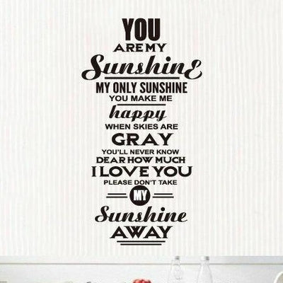 YOU ARE MY SUNSHINE Wall Art Quote - hywallart
