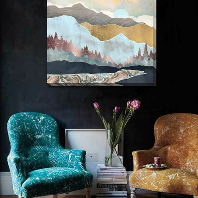 Winter Light Moon Stretched Canvas Print A388 - hywallart