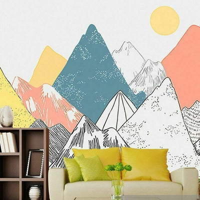 Geometric Mountain Removable Wall Mural  G07 - hywallart