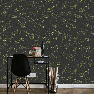 Zodiac Star Sign Wall Paper Print Removable Mural Art Kid Wallpaper Decor G21,hywallart