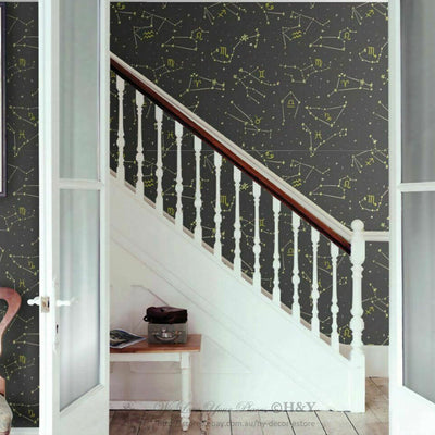 Zodiac Star Sign Wall Paper Print Removable Mural Art Kid Wallpaper Decor G21,hywallart