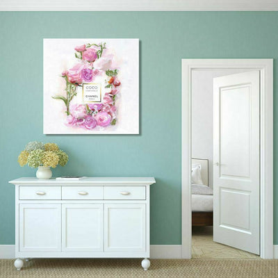 Flower Perfume Stretched Canvas Print - hywallart