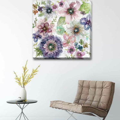 Plum Garden Flower Stretched Canvas Print F114 - hywallart
