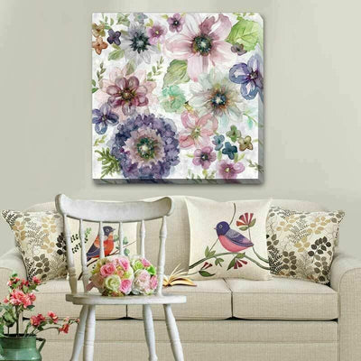 Plum Garden Flower Stretched Canvas Print F114 - hywallart