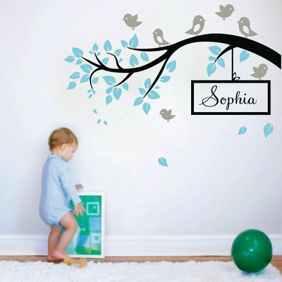 Birds Branch Wall Sticker Vinyl Decal Kid Nursery Baby Decor - hywallart