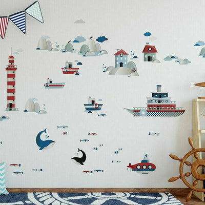 Life In Sea Wall Stickers - hywallart