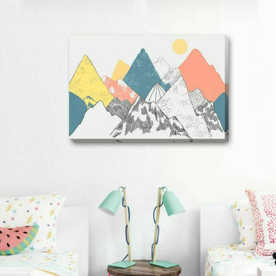 Colour Mountain Stretched Canvas Print - hywallart