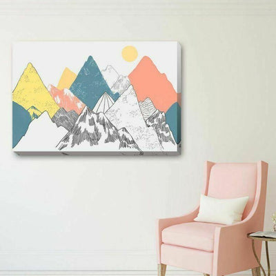 Colour Mountain Stretched Canvas Print - hywallart