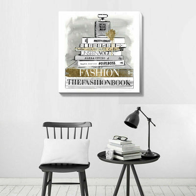 Books Perfume Fashion Stretched Canvas Print,hywallart