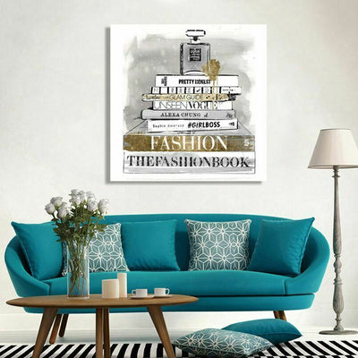 Books Perfume Fashion Stretched Canvas Print,hywallart