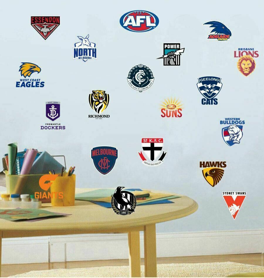 Set of 19 pcs AFL Footy Logo Sign Sticker