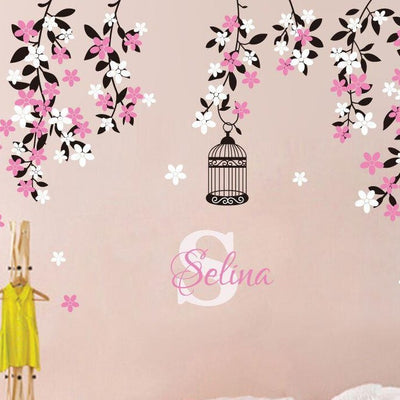 Colour Vine Flowers Wall Sticker,hywallart