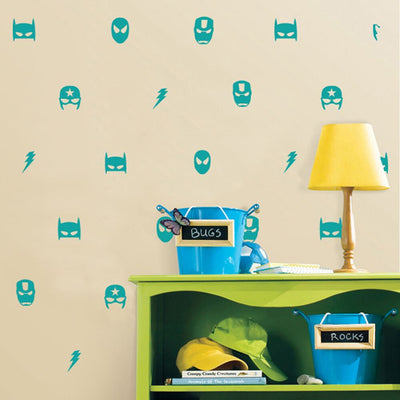 28 Pcs Marvel Mask Wall Stickers,hywallart