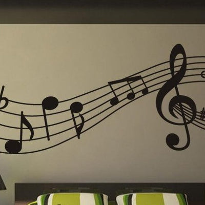 Music Melody Vine Removable Wall Art Stickers,hywallart